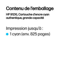 Logo Hp 912xl high yield cyan ink 3419007