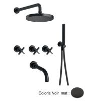 Logo M�langeur bain douche encastr� complet cross road - cr11313 noir  mat