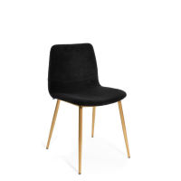 Logo Edgar velours noir - assise hauteur table edgar avec assise velours noir et pi�tement dor� si0001995