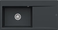 Logo Subway flat pure black - evier � fleur villeroy & boch 1 grand bac, 1 �gouttoir coloris pure black ev33622fr7
