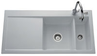 Logo Amor alu - evier � encastrer luisina 1 bac, 1 vide-sauce, 1 �gouttoir coloris alu ev5076d 005