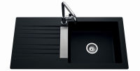 Logo Solaire noir - evier � encastrer luisina 1 grand bac, 1 �gouttoir coloris noir ev296veap 009