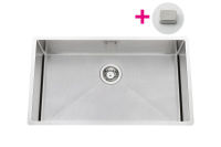 Logo Vibrato inox vintage - cuve sous-plan luisina 1 grand bac coloris inox vintage, vidage carr� satin� evsp56iv8