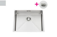 Logo Vibrato inox nid d'abeille - cuve sous-plan luisina 1 grand bac coloris inox nid d'abeille, vidage rond satin� evsp57ind5