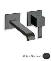Logo Mitigeur lavabo mural quadri - qm25713 noir  mat