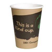 Logo Gobelets boissons chaudes pla simple paroi compostables 34 cl fiesta compostable (lot de 50) ds059