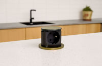 Logo Tiny dor� - prise r�tractable coloris dor� 1 prise et 1 prise usb-c ac037h18s01
