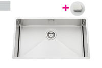 Logo Vibrato inox nid d'abeille - cuve sous-plan luisina 1 grand bac coloris inox nid d'abeille, vidage carr� chrom� evsp56ind2