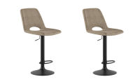 Logo Milo beige - lots de 2 assises hauteur r�glable milo avec assise tissu beige et pi�tement m�tal noir ch400330s01
