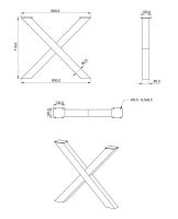 Logo Pied elsa blanc 710 mm - pied de table en acier blanc h 710 mm