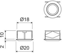Logo Math aluminium - interrupteur tactile et dimmable coloris aluminium