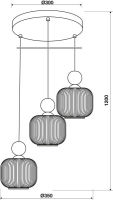 Logo Malo blanc / bois - suspension en verre, bois, m�tal. ac040e06s02