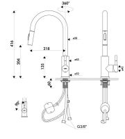 Logo Rc045a20k01 - mitigeur de cuisine luisina, bec pivotant inox platinium