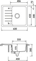 Logo Boh�me polaris - evier � encastrer luisina 1 bac, 1 �gouttoir coloris