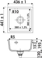 Logo Rubato jasmin - cuve sous-plan rectangulaire luisina 1 bac coloris