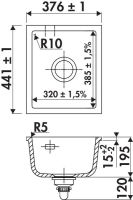 Logo Rubato jasmin - cuve sous-plan rectangulaire luisina 1 bac coloris