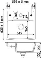 Logo Soprano polar - evier � poser soprano 1 bac, 1 vide-sauce coloris