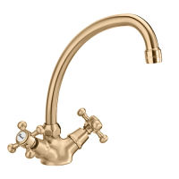 Logo Evier balilla retro bec col de cygne mobile or rose brosse balila - bl13034p