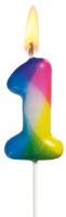 Logo Susy card bougie chiffre 'arc en ciel', chiffre: 4 11348380