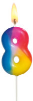 Logo Susy card bougie chiffre 'arc-en-ciel', chiffre: 8 11348422