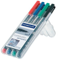 Logo Staedtler pochette de 8 feutres rtroprojection pointe super fine encre permanente assortis lumocolo 087459