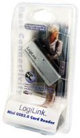Logo Logilink mini lecteur de cartes, tout-en-1, argent/noir 11111638