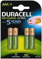 Logo Duracell piles rechargeables precharged micro aaa, blister 3040172