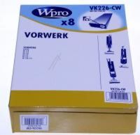 Logo Vk226-cw sacs aspirateur wpro (x8) pour  adaptable sur vorwerk 4665176