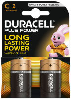 Logo Duracell piles alcaline 'plus power', baby c, blister de 2, 3040221