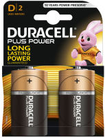 Logo Duracell piles alcaline 'plus power', mono d, blister de 2 3040223