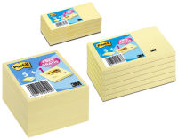 Logo Post-it bloc-note adh�sif, 76 x 127 mm, jaune, 5+1 gratuit 9010655