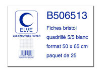 Logo Elve 25 fiches bristol 190g quadrill� 5x5 50x65 cm - sous film 285002