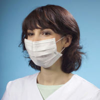 Logo Papstar masque avec un pince-nez, 3 couches, blanc 6412246