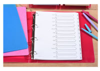 Logo Avery rpertoire mensuel 12 touches inverse dec-janv. carte blanche, onglets plastifis couleur. ft 758481