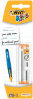 Logo Bic porte mines d'apprentissage, rechargeable, mine 1,3mm, corps bleu, pour enfants de 4  7 ans 234356