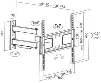 Logo Logilink support mural pour tv full motion, 81,28 - 139,7 cm 11115846
