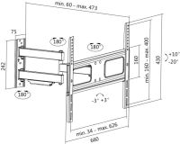 Logo Logilink support mural pour tv full motion, pour 96,98 - 11115851