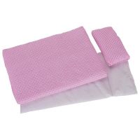 Logo Linge de lit pour poupes, quadrill rose 51543
