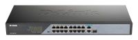 Logo 16 ports poe 10/100 longue distance +1 ports uplink poe 802.3at protection 6kv budget poe 230w dss-100e-18p