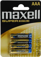 Logo Maxell pile alcaline 'super', micro aaa, blister de 4 11630054