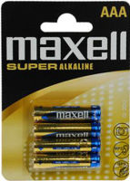 Logo Maxell pile alcaline 'super', micro aaa, blister de 4 11630054