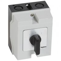 Logo Commutateur - inverseur avec arr�t - pr 12 - 2p - 4 contacts - bo�tier 96x120 mm 027726