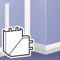 Logo Angle plat variable - pour moulure dlplus 60x20 - blanc 030293