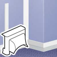 Logo D�rivation vers passage de sol - pour moulure dlplus 60/75 x 20 - blanc 032805