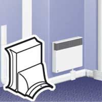 Logo D�rivation vers passage de sol - pour plinthe dlplus h. 20 - blanc 032806