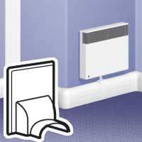 Logo D�rivation vers passage de sol - pour plinthe dlp 140x35 - blanc 032810