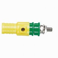 Logo Borne � prise arri�re de s�curit� - �4 mm - 1000 v - 32 a - vert/jaune 032905