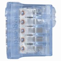 Logo Borne connexion sans vis nylbloc auto pour 5 fils - 24 a - 450 v~ - bleu 034325