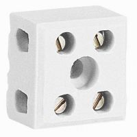 Logo Bloc de jonction porcelaine - 2p - 1 trou de fixation 034332