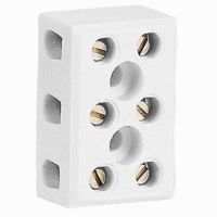 Logo Bloc de jonction porcelaine - 3p - 2 trous de fixation 034333